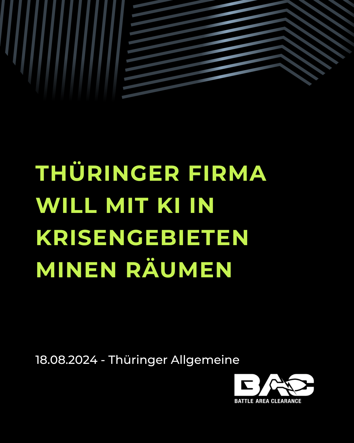 News:18.08.2024, Thüringer Allgemeine - Thüringer Firma will mit KI in Krisengebieten Minen räumen