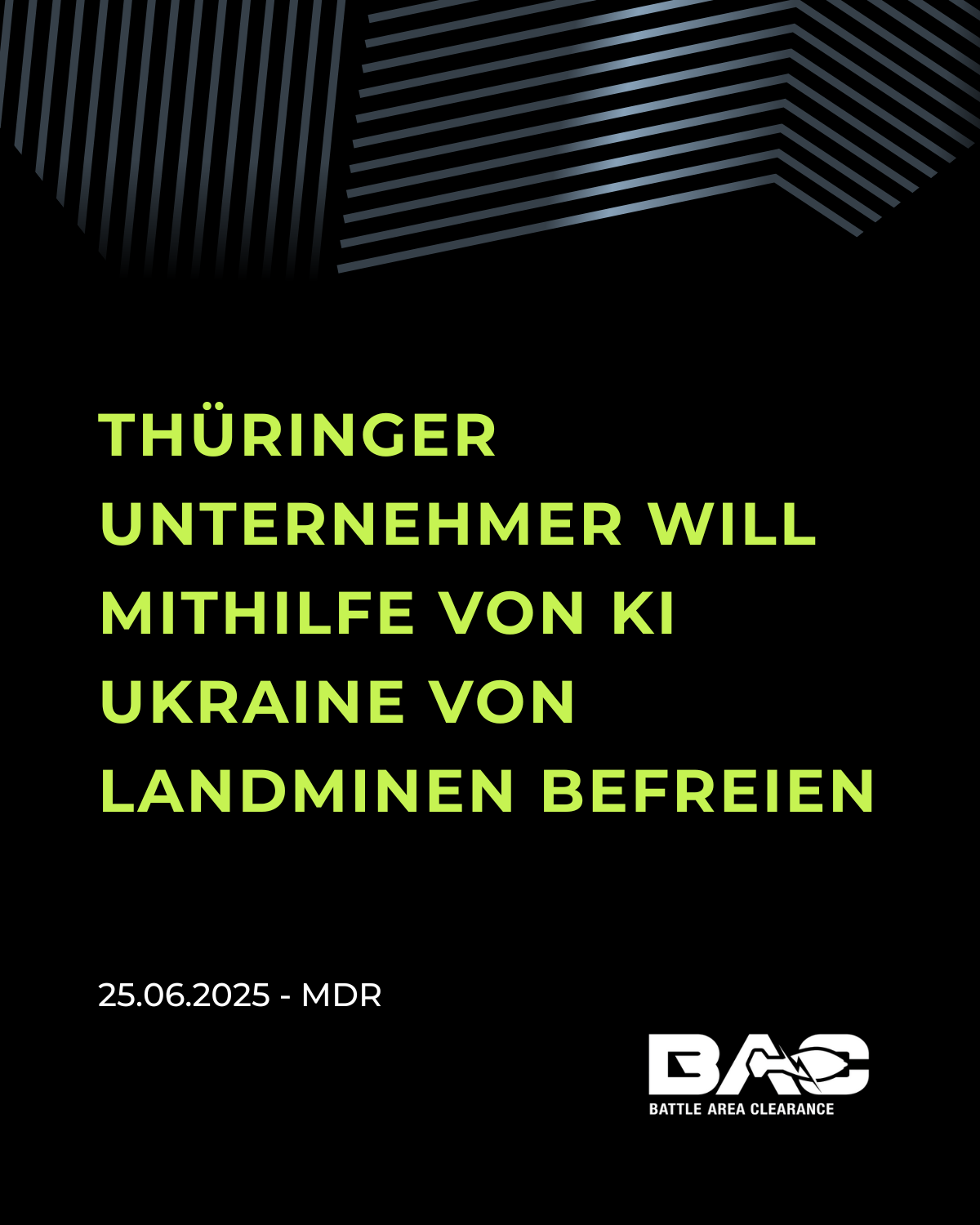 News: 25.06.2025, MDR - Thüringer Unternehmer will mithilfe von KI Ukraine von Landminen befreien